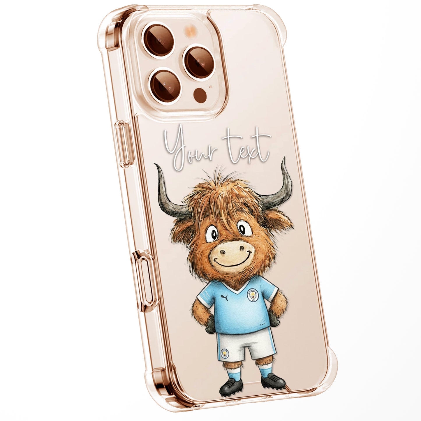 Custom Highland Cow Watercolour Phone Case | Cute Cartoon Animal Art Clear Protective Cover | iPhone 16 15 14 13