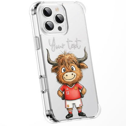 Custom Highland Cow Watercolour Phone Case | Cute Cartoon Animal Art Clear Protective Cover | iPhone 16 15 14 13