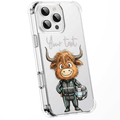 Custom Highland Cow Watercolour Phone Case | Cute Cartoon Animal Art Clear Protective Cover | iPhone 16 15 14 13