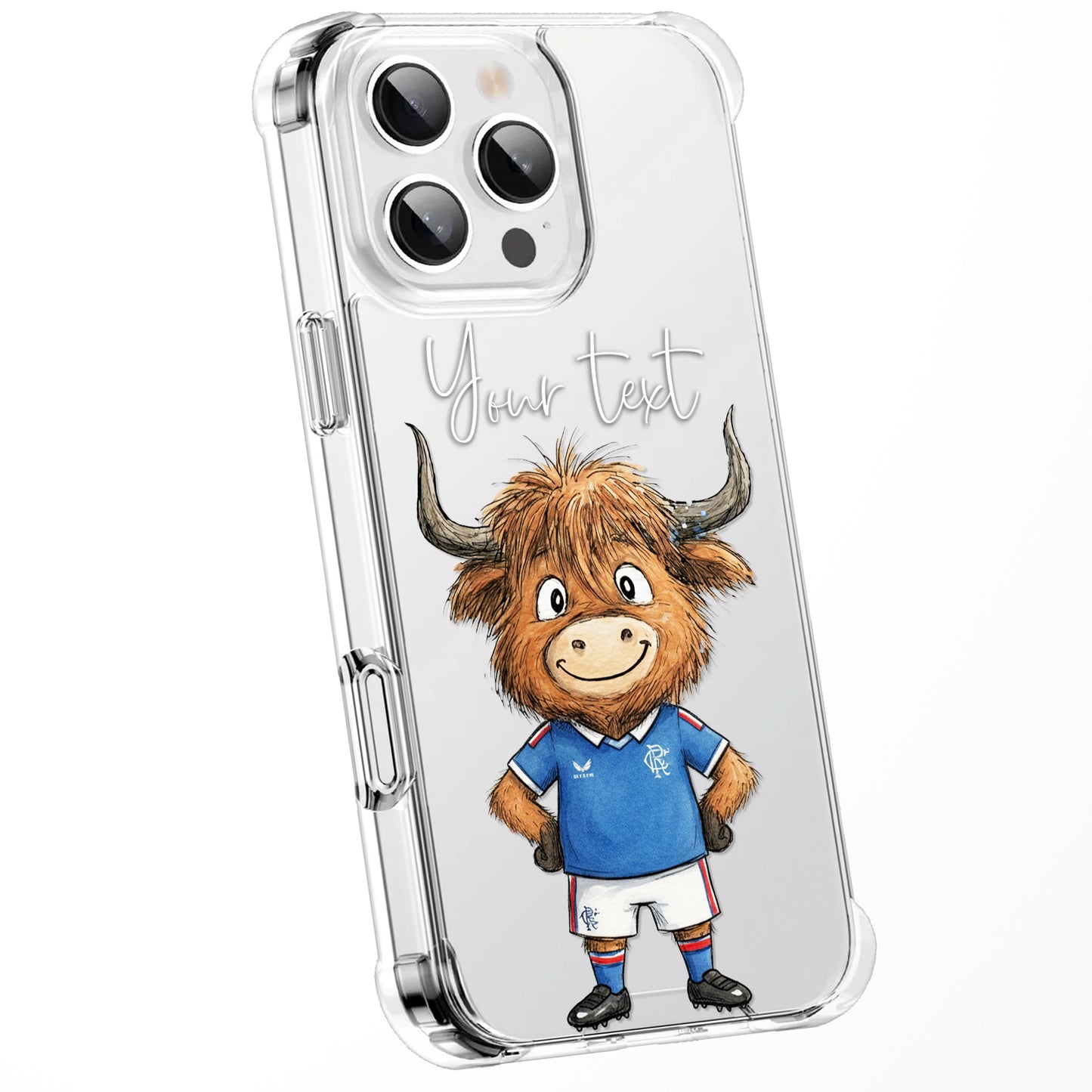 Custom Highland Cow Watercolour Phone Case | Cute Cartoon Animal Art Clear Protective Cover | iPhone 16 15 14 13