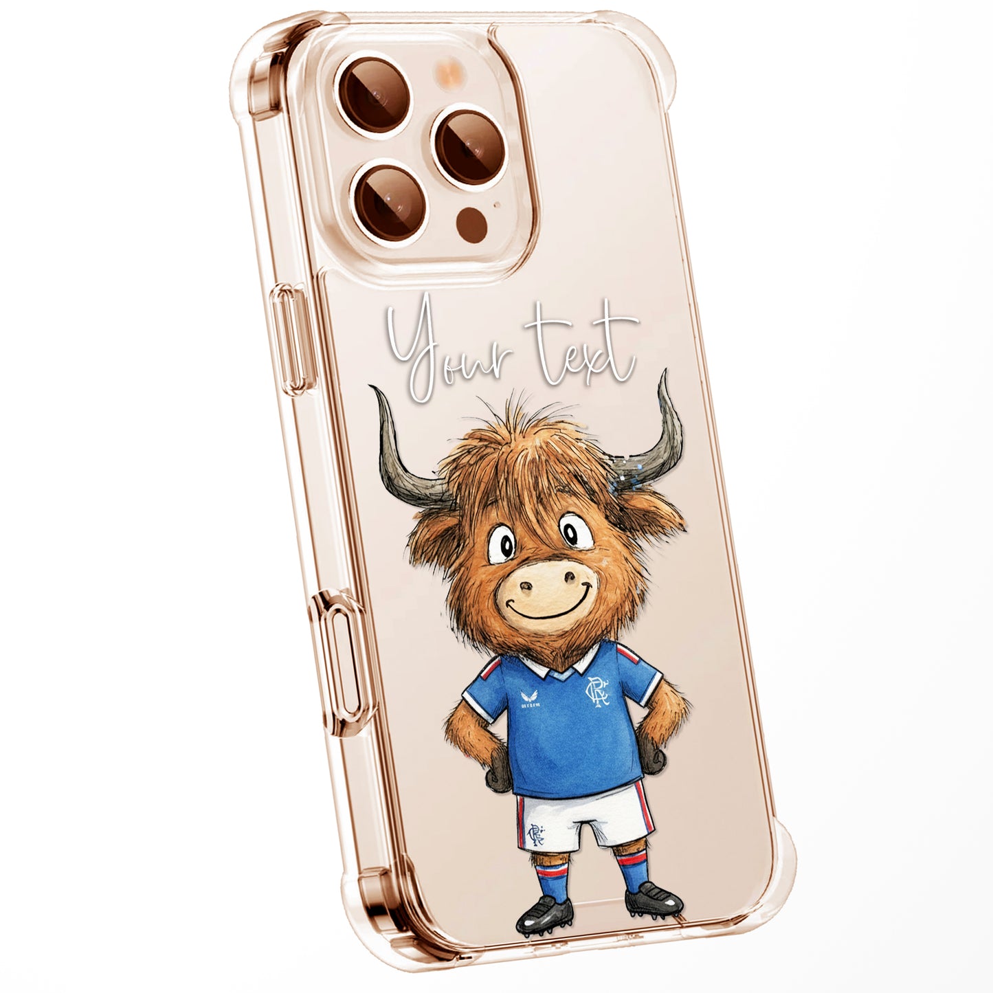 Custom Highland Cow Watercolour Phone Case | Cute Cartoon Animal Art Clear Protective Cover | iPhone 16 15 14 13