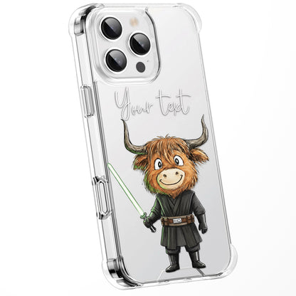Custom Highland Cow Watercolour Phone Case | Cute Cartoon Animal Art Clear Protective Cover | iPhone 16 15 14 13