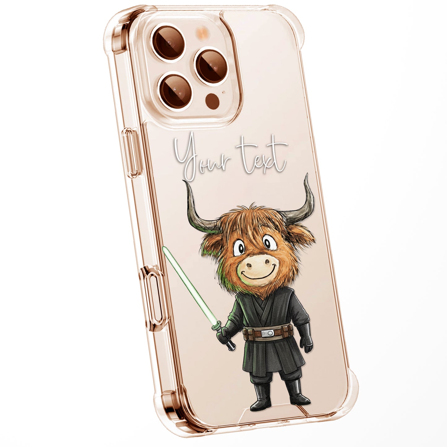 Custom Highland Cow Watercolour Phone Case | Cute Cartoon Animal Art Clear Protective Cover | iPhone 16 15 14 13