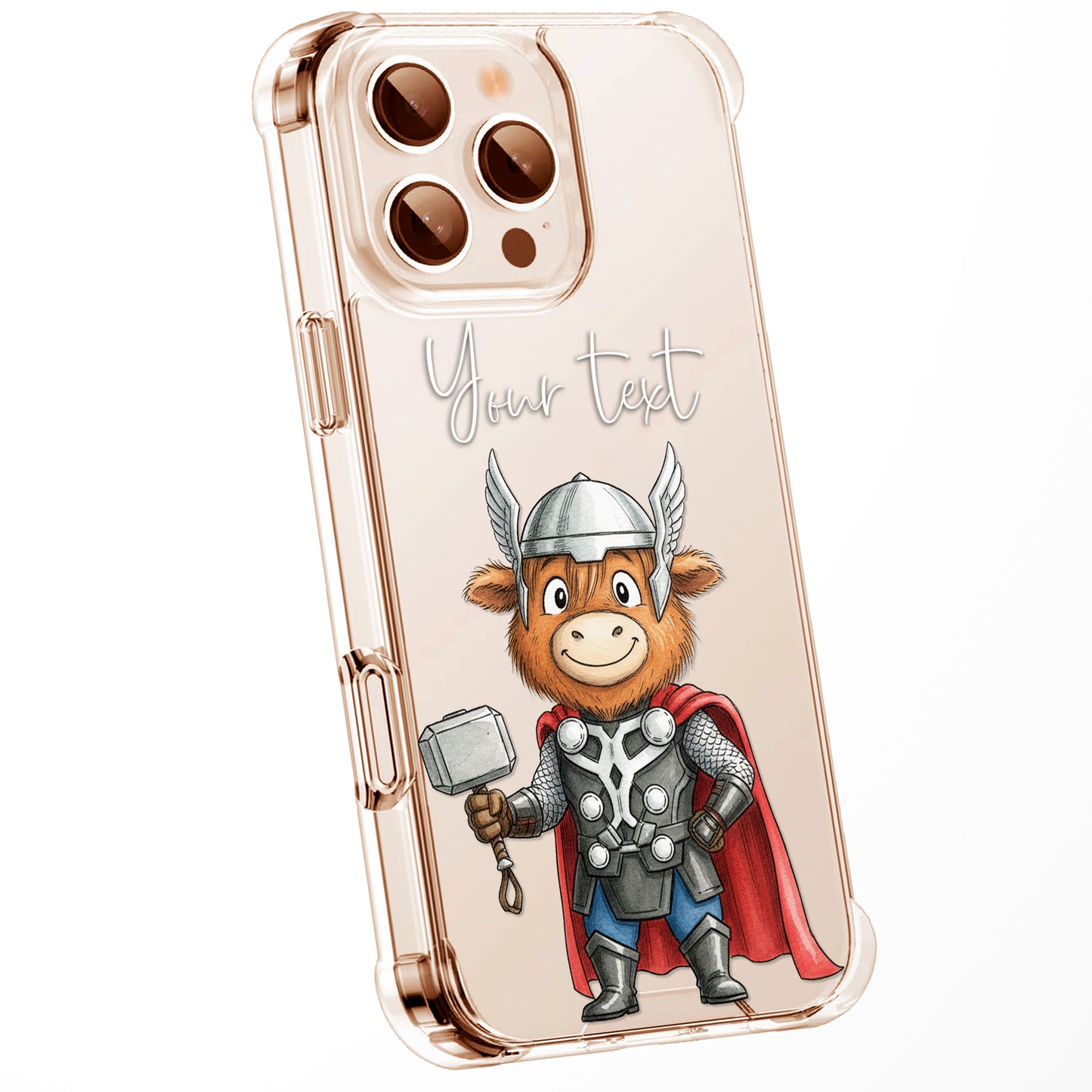 Custom Highland Cow Watercolour Phone Case | Cute Cartoon Animal Art Clear Protective Cover | iPhone 16 15 14 13