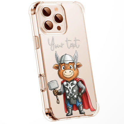 Custom Highland Cow Watercolour Phone Case | Cute Cartoon Animal Art Clear Protective Cover | iPhone 16 15 14 13