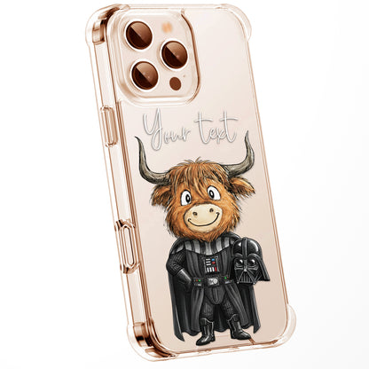 Custom Highland Cow Watercolour Phone Case | Cute Cartoon Animal Art Clear Protective Cover | iPhone 16 15 14 13