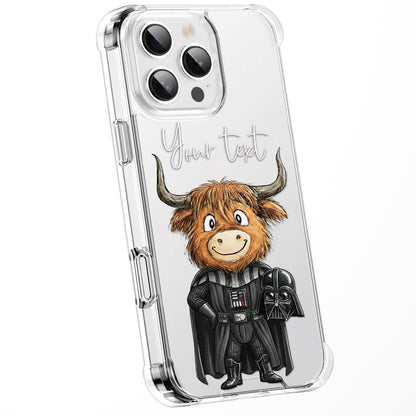 Custom Highland Cow Watercolour Phone Case | Cute Cartoon Animal Art Clear Protective Cover | iPhone 16 15 14 13
