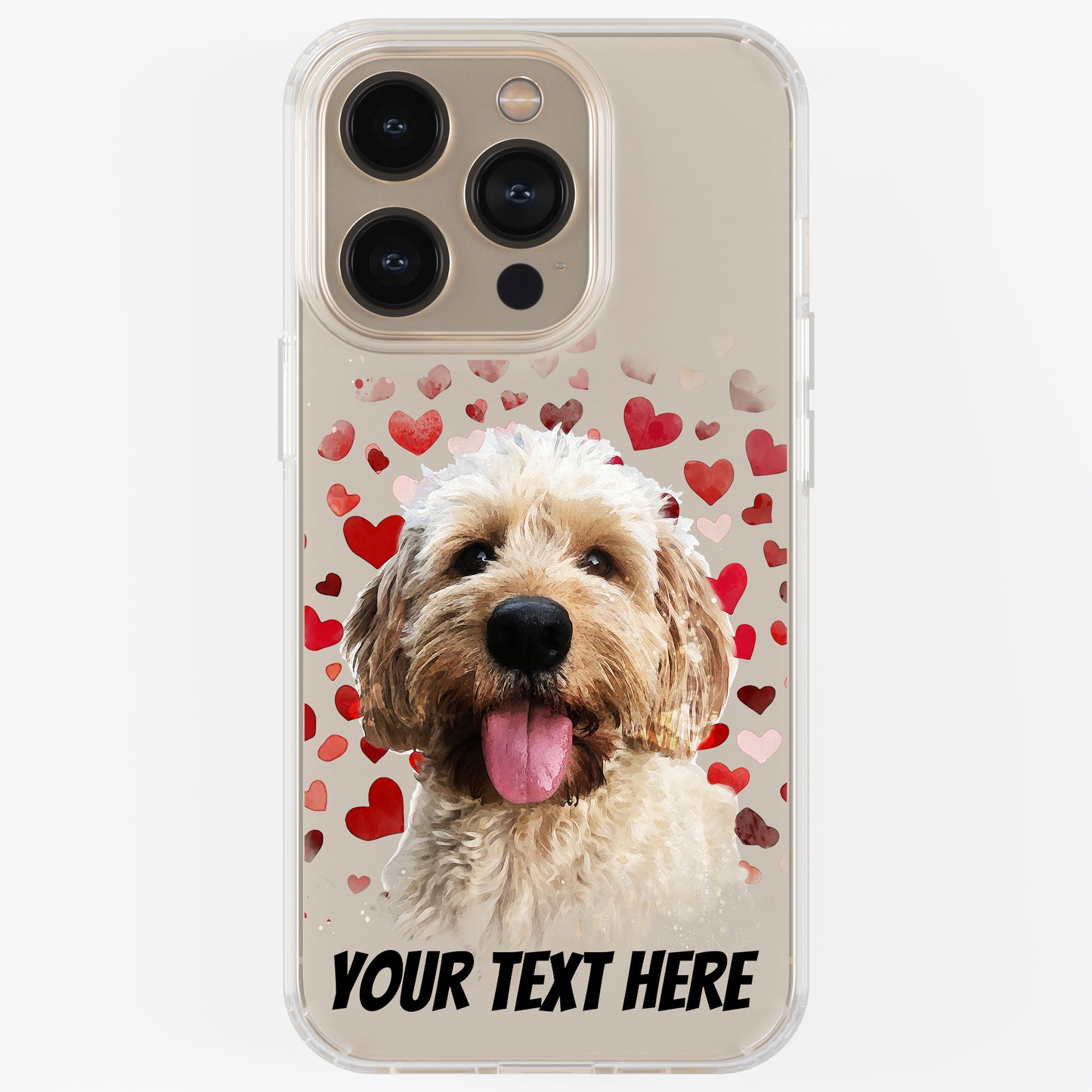 Personalised Pet Portrait Phone Case – Clear Silicone with Custom Brush Art Background | iPhone & Samsung
