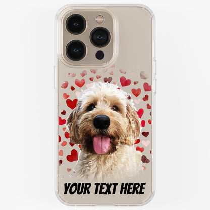 Personalised Pet Portrait Phone Case – Clear Silicone with Custom Brush Art Background | iPhone & Samsung