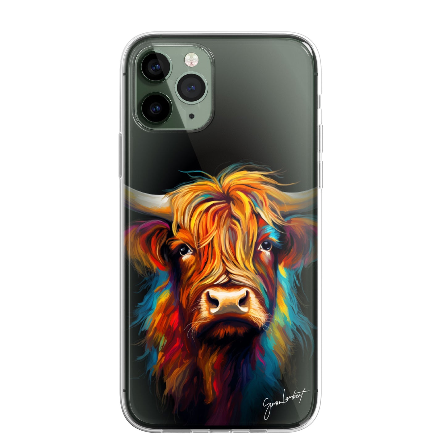 British Farm Animals Phone Case Palette Knife Art CLEAR Cover Case for iPhone 15 14 13 12 Pro +