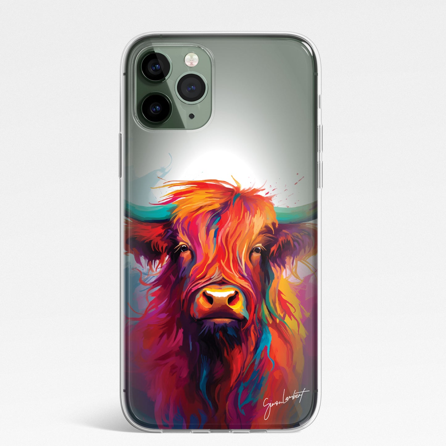 British Farm Animals Phone Case Palette Knife Art CLEAR Cover Case for iPhone 15 14 13 12 Pro +