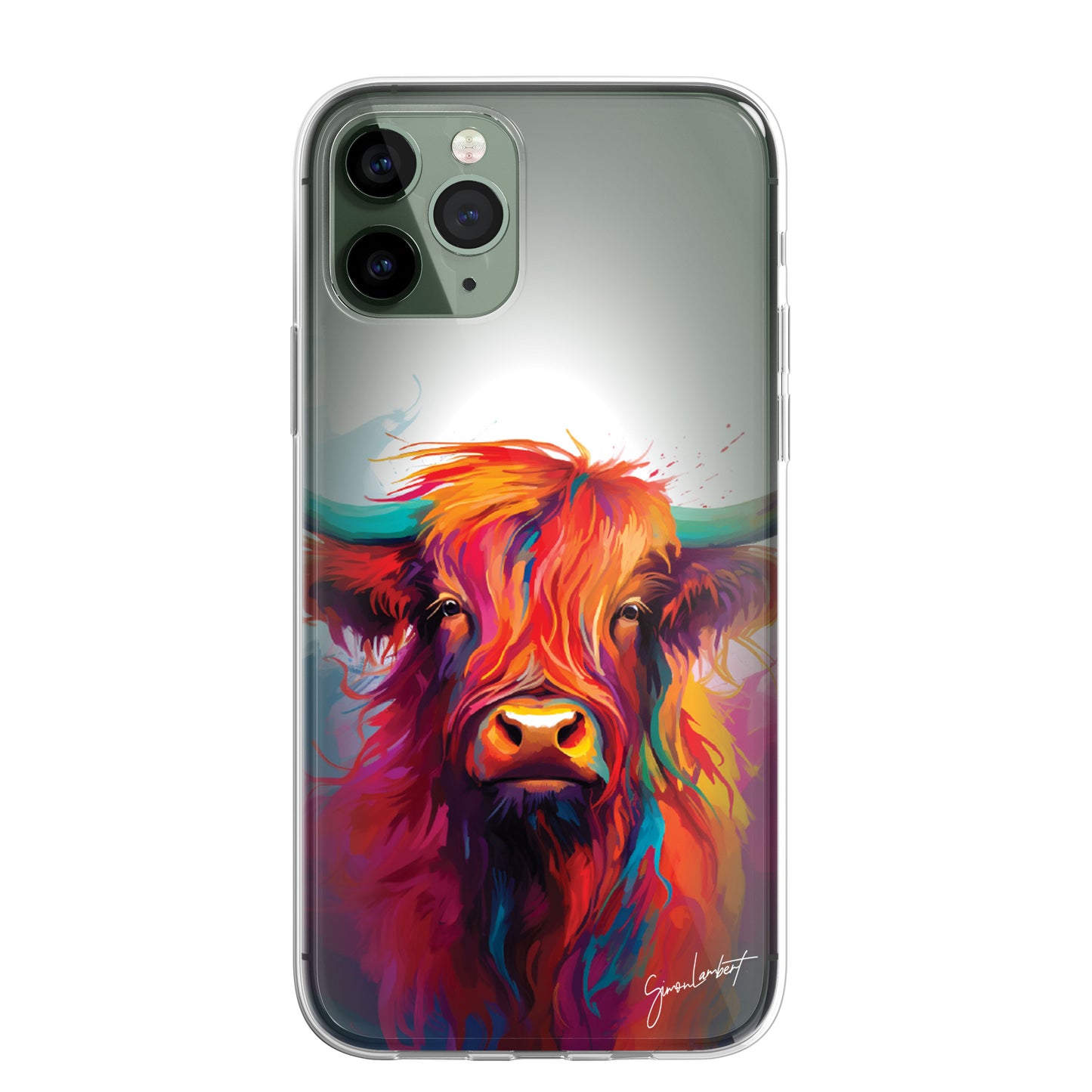 British Farm Animals Phone Case Palette Knife Art CLEAR Cover Case for iPhone 15 14 13 12 Pro +