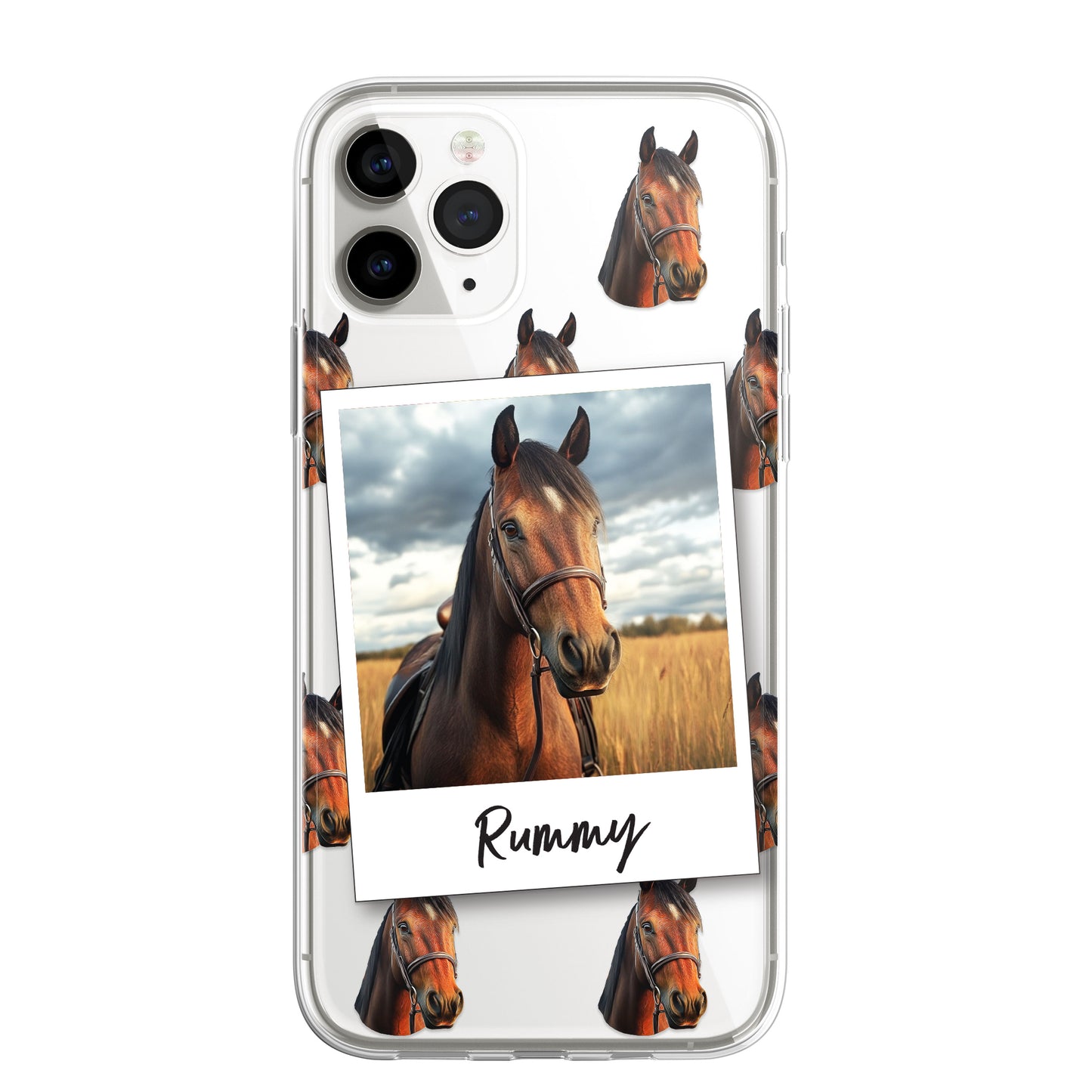 Personalised Pet Dog Cat Animal Portrait Phone Case Cover in CLEAR Silicone with Custom Brush Effect for for for iPhone 16 15 14 13 12+ CUSTOMISE ONLINE
