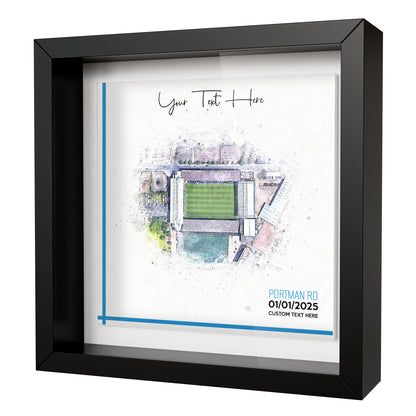 Framed Ceramic Tile Art: Personalised Football Stadium Art Print, Custom Aerial Map - ANY STADIUM Worldwide, Bespoke Text, Football Gift Keepsake