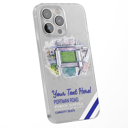 Personalised Phone Case Cover Football Team Stadium Water Colour Effect Style Customised for iPhone 16 15 14 13 12 11 Range