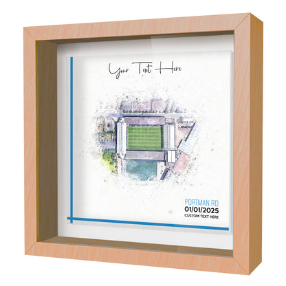 Framed Ceramic Tile Art: Personalised Football Stadium Art Print, Custom Aerial Map - ANY STADIUM Worldwide, Bespoke Text, Football Gift Keepsake