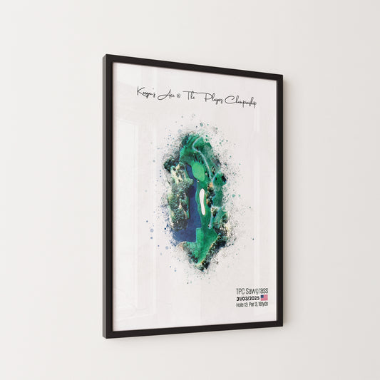 Personalised Golf Art Print, Custom Aerial Golf Course Map Layout - ANY HOLE Worldwide, Bespoke Text, Hole in One Gift Keepsake, Men Women, Father's Day, Birthday, Retirement