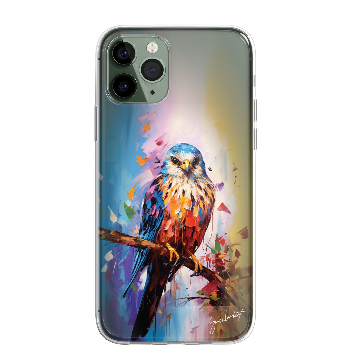British Birds Phone Case Palette Knife Art CLEAR Cover Case for iPhone 15 14 13 12 Pro +