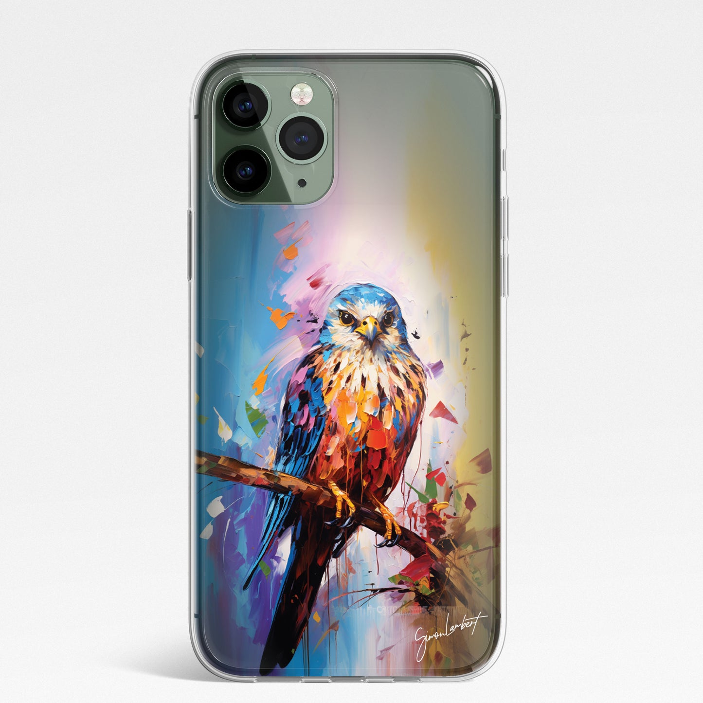 British Birds Phone Case Palette Knife Art CLEAR Cover Case for iPhone 15 14 13 12 Pro +