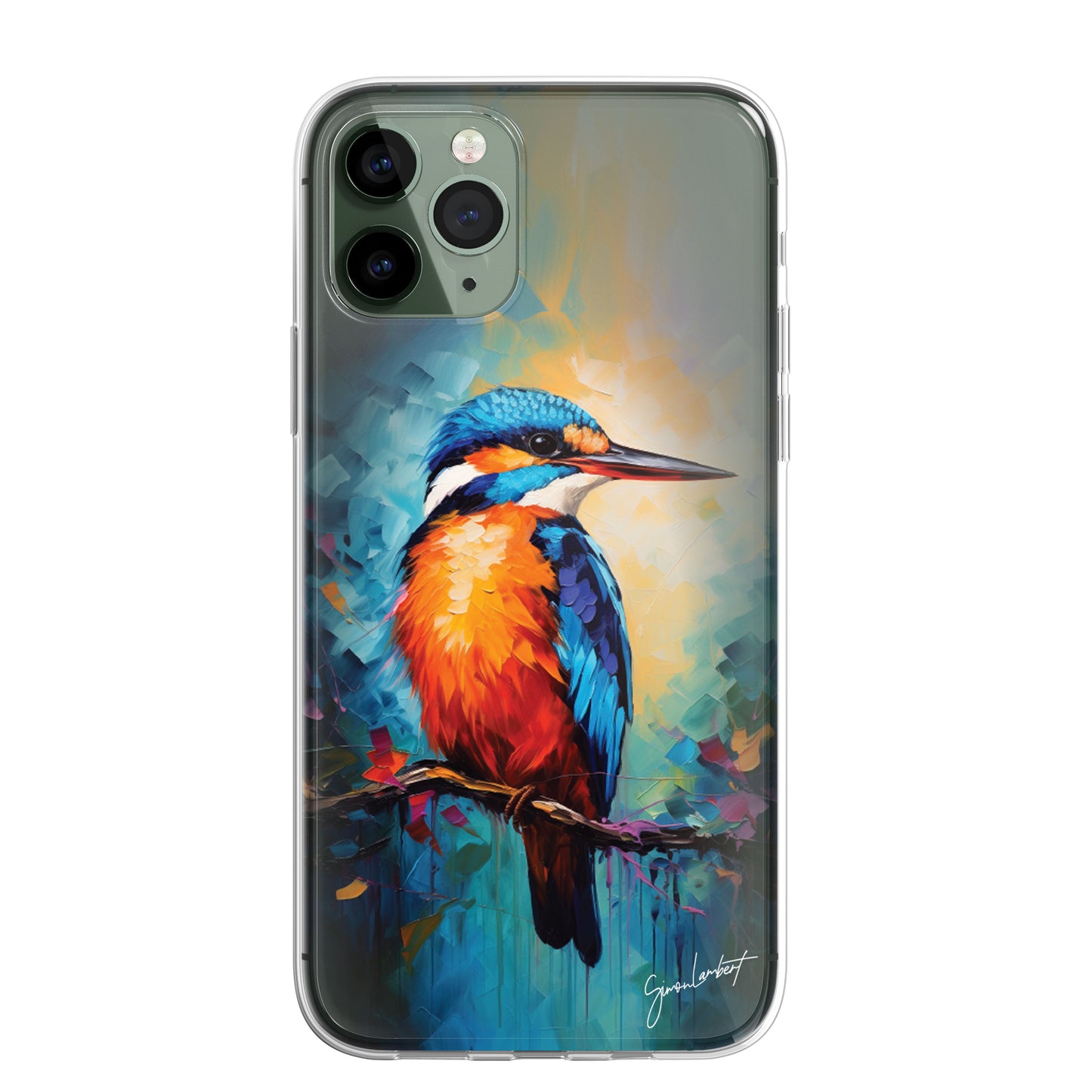British Birds Phone Case Palette Knife Art CLEAR Cover Case for iPhone 15 14 13 12 Pro +