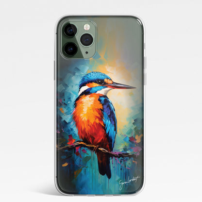 British Birds Phone Case Palette Knife Art CLEAR Cover Case for iPhone 15 14 13 12 Pro +