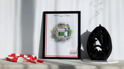 Bespoke Stadium Design Football Stadium Poster Artwork, Personalised Watercolour Art Print, Custom Aerial Layout - Framing options available ANY STADIUM Worldwide.