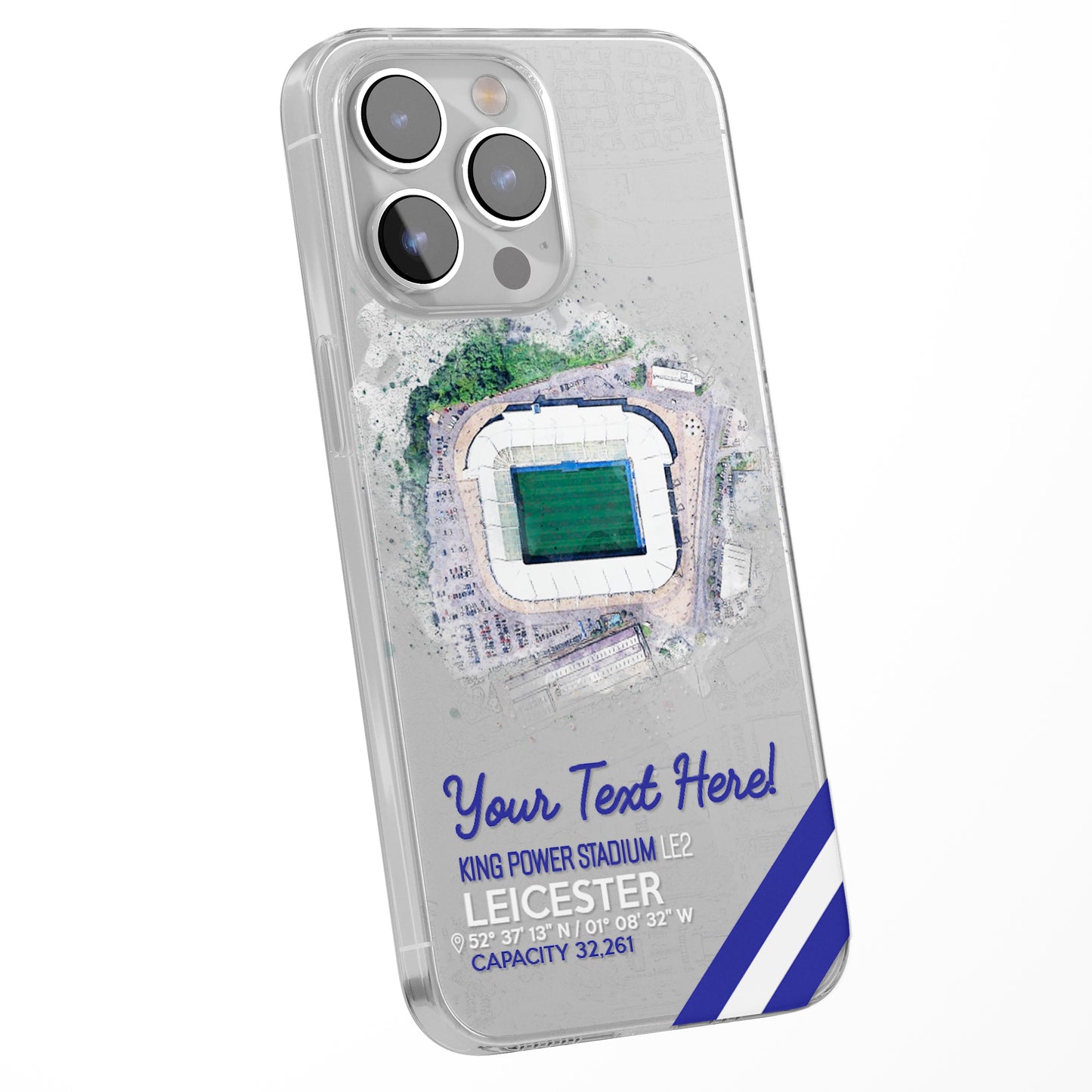 Personalised Phone Case Cover Football Team Stadium Water Colour Effect Style Customised for iPhone 16 15 14 13 12 11 Range