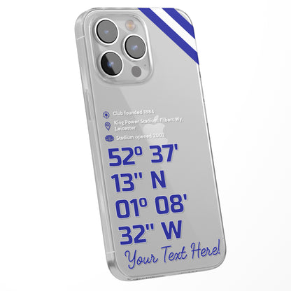 Personalised Phone Case Cover Football Team Stadium Coordinates Map Customised for iPhone 16 15 14 13 12 11 Range
