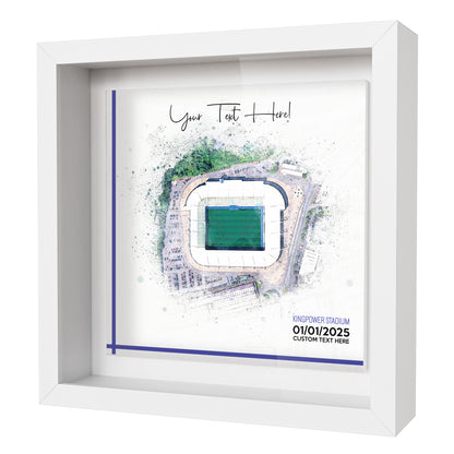 Framed Ceramic Tile Art: Personalised Football Stadium Art Print, Custom Aerial Map - ANY STADIUM Worldwide, Bespoke Text, Football Gift Keepsake