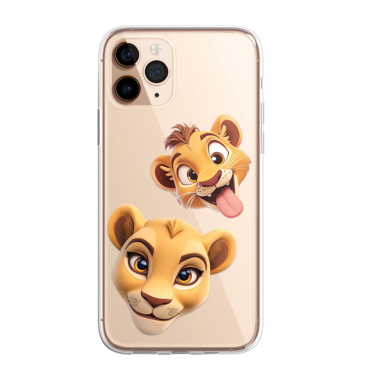 Lion Lioness Custom Cartoon Phone Case Personalised CLEAR Cute Family Splatter Phone Cover Case for iPhone 16 15 14 13 12 11