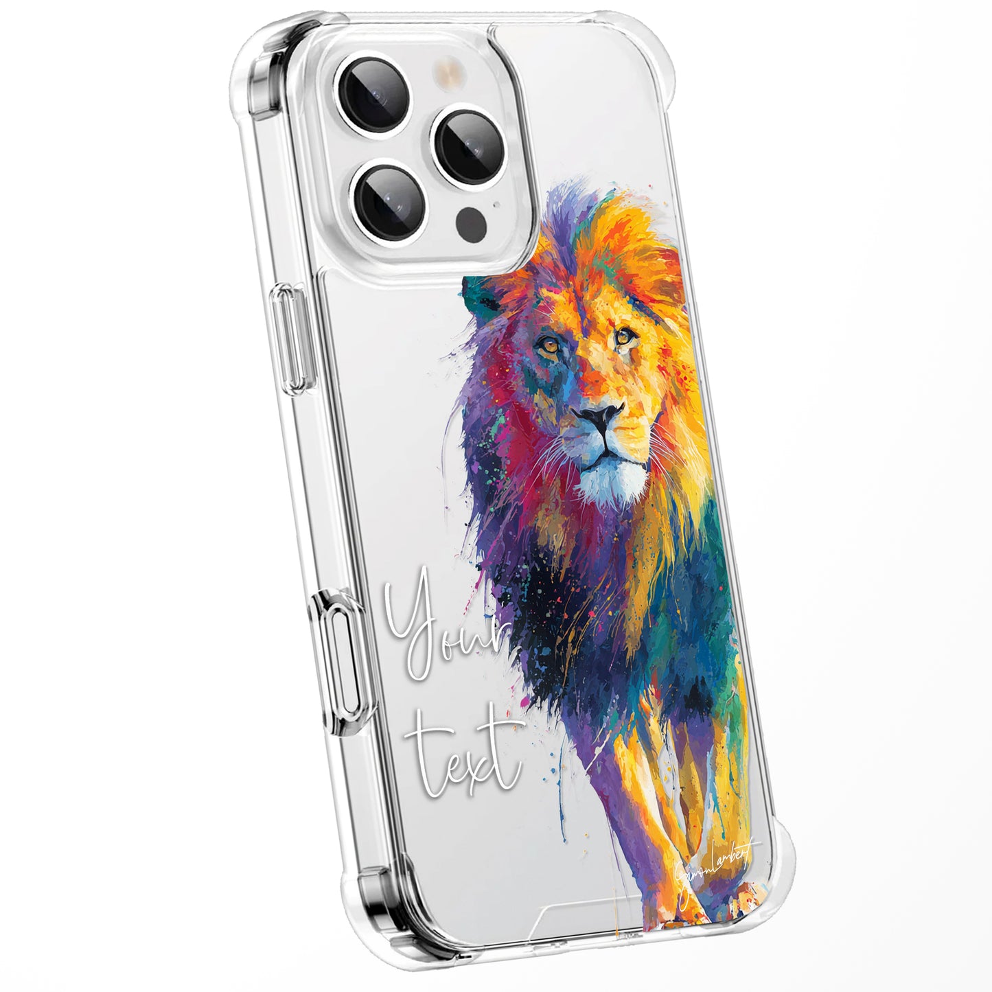 Animal Wildlife WaterColour Personalised Phone Case Splatter Painting Limited Edition Artwork CLEAR Cover Case, Exclusive Art for iPhone 16 15 14 13 12 11 Ranges - CUSTOMISE ONLINE