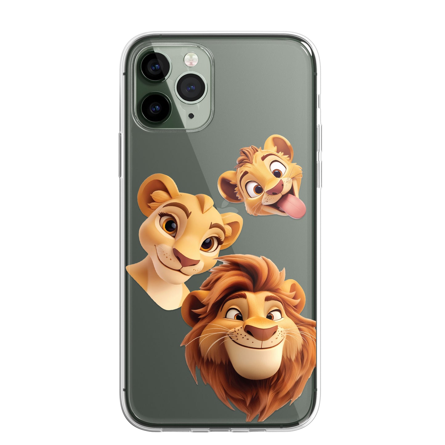 Lion Lioness Custom Cartoon Phone Case Personalised CLEAR Cute Family Splatter Phone Cover Case for iPhone 16 15 14 13 12 11