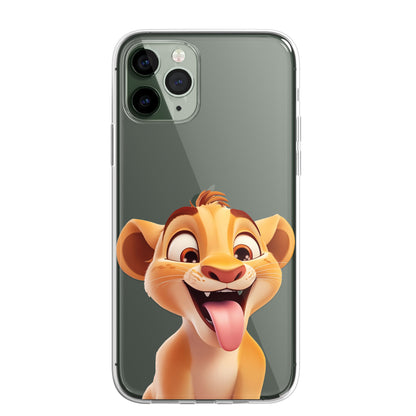 Lion Lioness Custom Cartoon Phone Case Personalised CLEAR Cute Family Splatter Phone Cover Case for iPhone 16 15 14 13 12 11