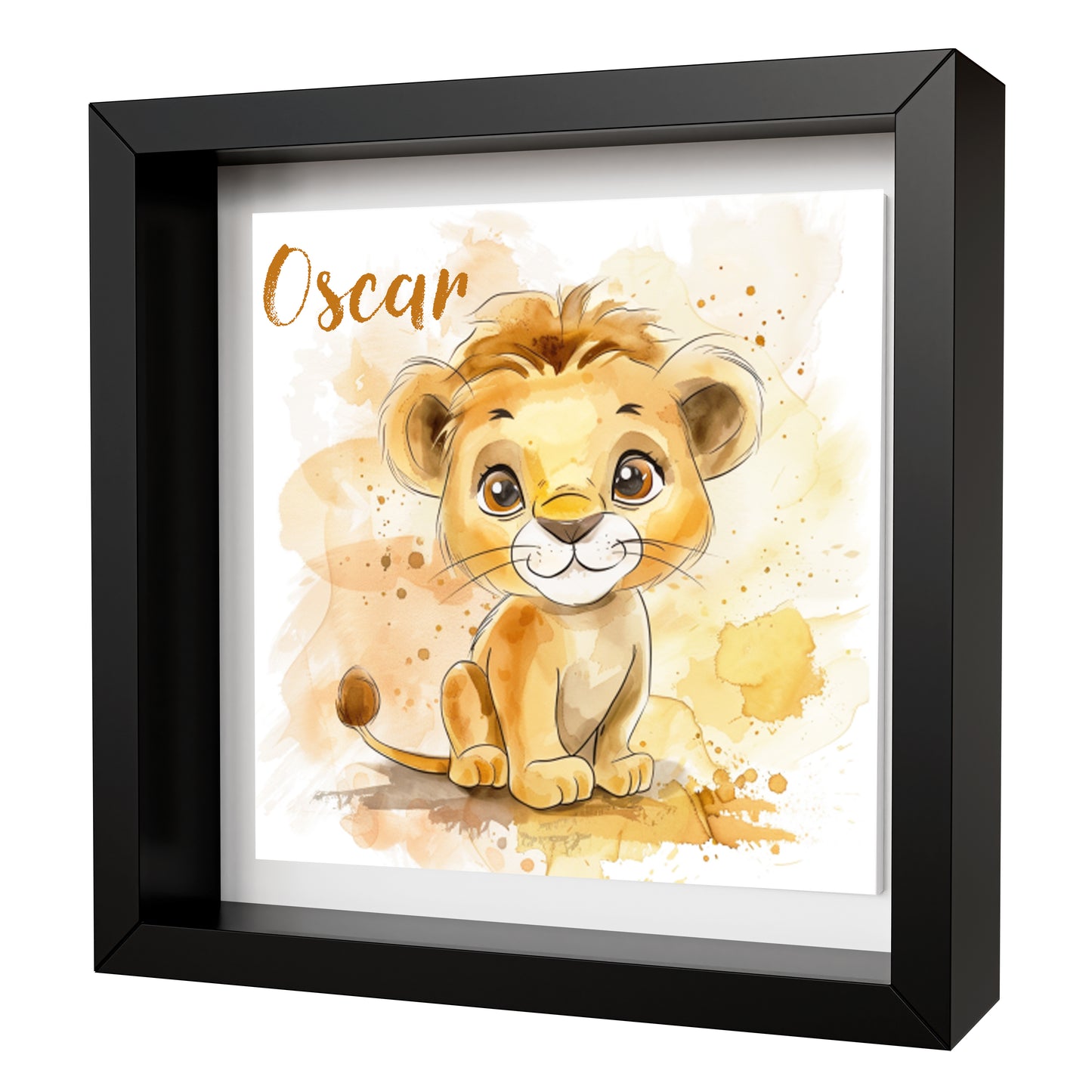 Personalised Baby Lion Artwork - Framed CERAMIC TILE Print