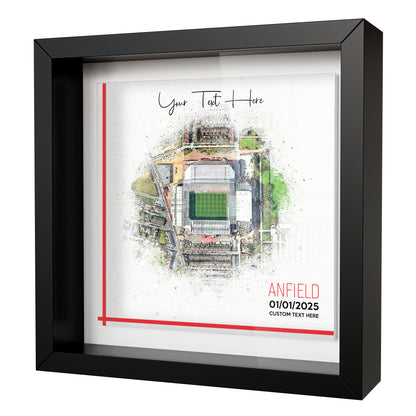 Framed Ceramic Tile Art: Personalised Football Stadium Art Print, Custom Aerial Map - ANY STADIUM Worldwide, Bespoke Text, Football Gift Keepsake