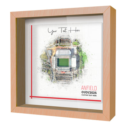 Framed Ceramic Tile Art: Personalised Football Stadium Art Print, Custom Aerial Map - ANY STADIUM Worldwide, Bespoke Text, Football Gift Keepsake
