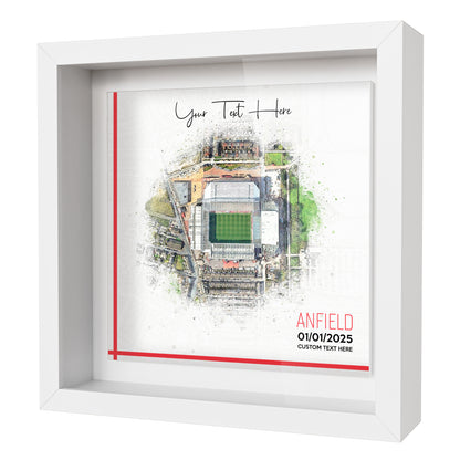 Framed Ceramic Tile Art: Personalised Football Stadium Art Print, Custom Aerial Map - ANY STADIUM Worldwide, Bespoke Text, Football Gift Keepsake