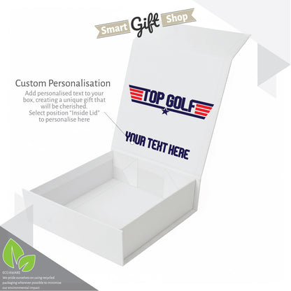 TOP GOLF: Personalised Branded 9 Golf Ball Set in Customised Box - Novelty Movie Themed Golfer's Gift, Father's Day, Retirement, Birthday