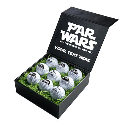 Star Wars Themed: Personalised Branded 9 Golf Ball Set in Customised Box - Par Wars Golfer's Gift, Father's Day, Wedding Favour, Birthday