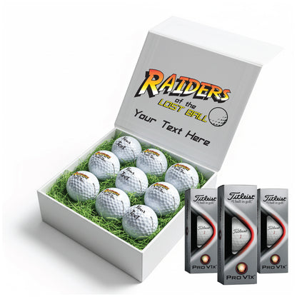 Indiana Jones: Personalised Branded 9 Golf Ball Set in Customised Box - Novelty Movie Themed Golfer's Gift, Father's Day, Retirement, Birthday