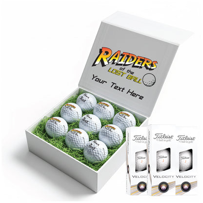 Indiana Jones: Personalised Branded 9 Golf Ball Set in Customised Box - Novelty Movie Themed Golfer's Gift, Father's Day, Retirement, Birthday