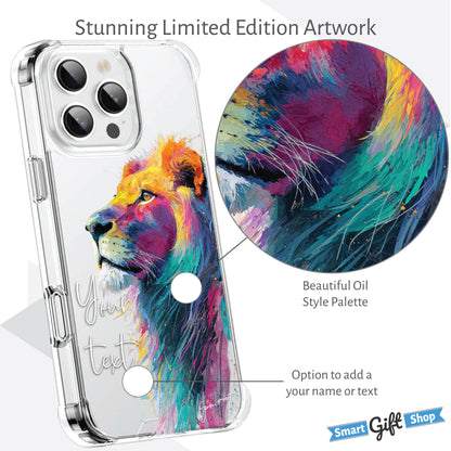 Animal Wildlife WaterColour Personalised Phone Case Splatter Painting Limited Edition Artwork CLEAR Cover Case, Exclusive Art for iPhone 16 15 14 13 12 11 Ranges - CUSTOMISE ONLINE