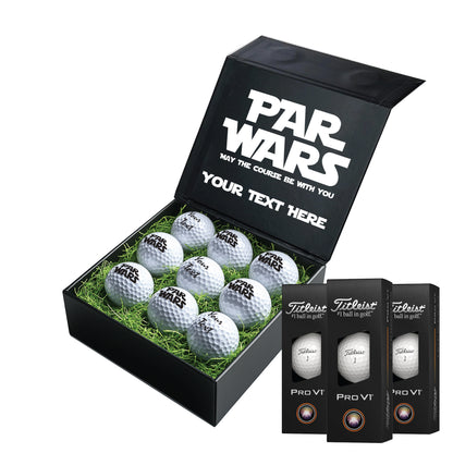 Star Wars Themed: Personalised Branded 9 Golf Ball Set in Customised Box - Par Wars Golfer's Gift, Father's Day, Wedding Favour, Birthday