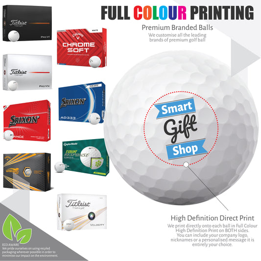 Personalised Golf Balls CUSTOM IMAGE/LOGO Titleist Pro V1 Callaway Srixon Taylor