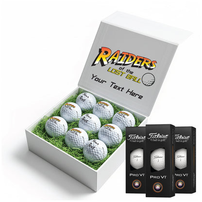 Indiana Jones: Personalised Branded 9 Golf Ball Set in Customised Box - Novelty Movie Themed Golfer's Gift, Father's Day, Retirement, Birthday