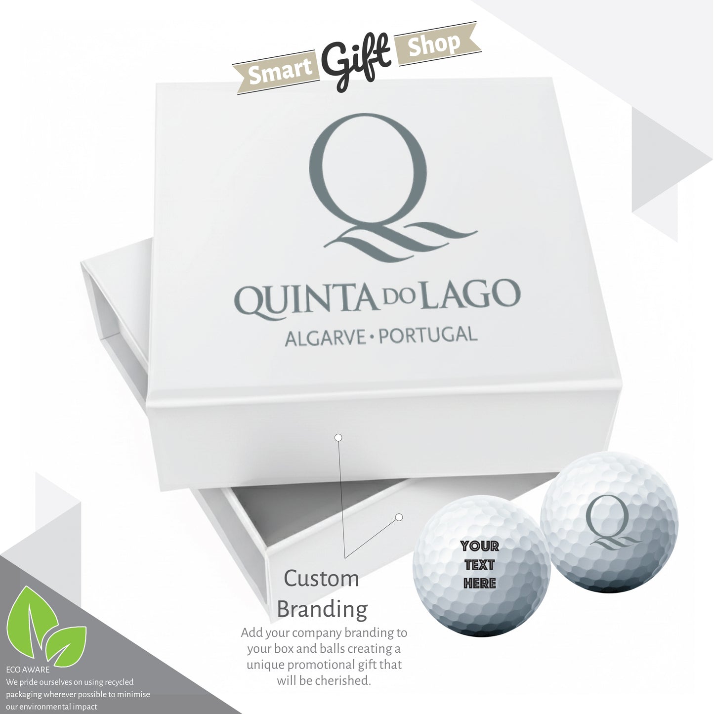 Personalised 9 Golf Ball Gift Set with Custom Branded Box | Corporate Golf Day & Company Logo Gifts