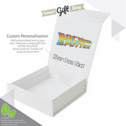 BACK TO THE PUTTER!: Personalised Branded 9 Golf Ball Set in Customised Box - Back to the Future Novelty Movie Terminator Themed Golfer's Gift, Father's Day, Retirement, Birthday