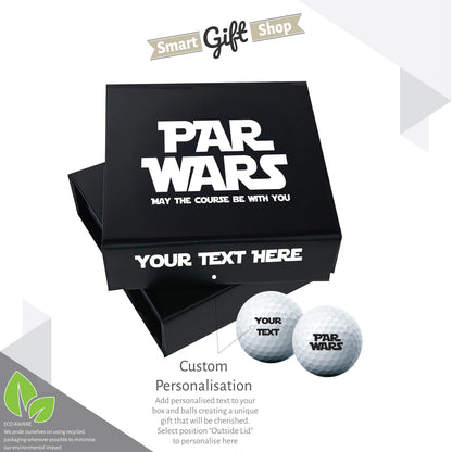 Star Wars Themed: Personalised Branded 9 Golf Ball Set in Customised Box - Par Wars Golfer's Gift, Father's Day, Wedding Favour, Birthday