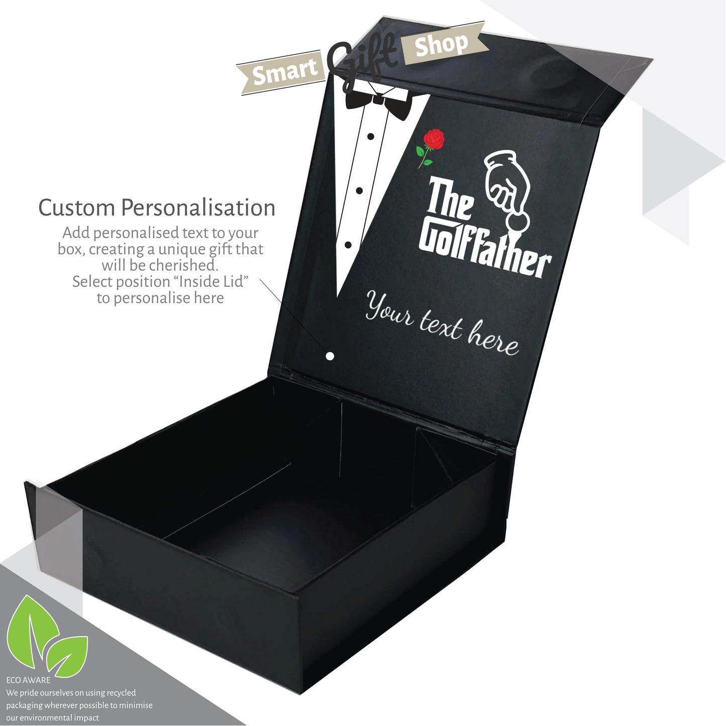 The Godfather Themed: Personalised Branded 9 Golf Ball Set in Customised Box - Golf Father Golfer's Gift, Father's Day, Wedding Favour, Birthday