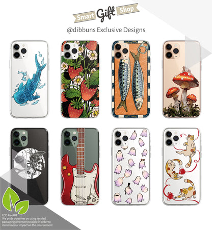 Daisy Mitchell @dibbuns Exclusive Bat Design Contemporary Artwork Phone Case CLEAR Silicone Phone Cover Case for iPhone 16 15 14 13 12 11